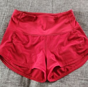 Lululemon speed up high-rise lined shorts, size 2, red